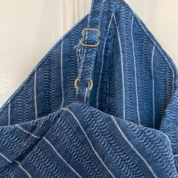 Anthropologie Ett:twa Peplum Striped Denim Jumpsuit Size Small - Picture 9 of 15